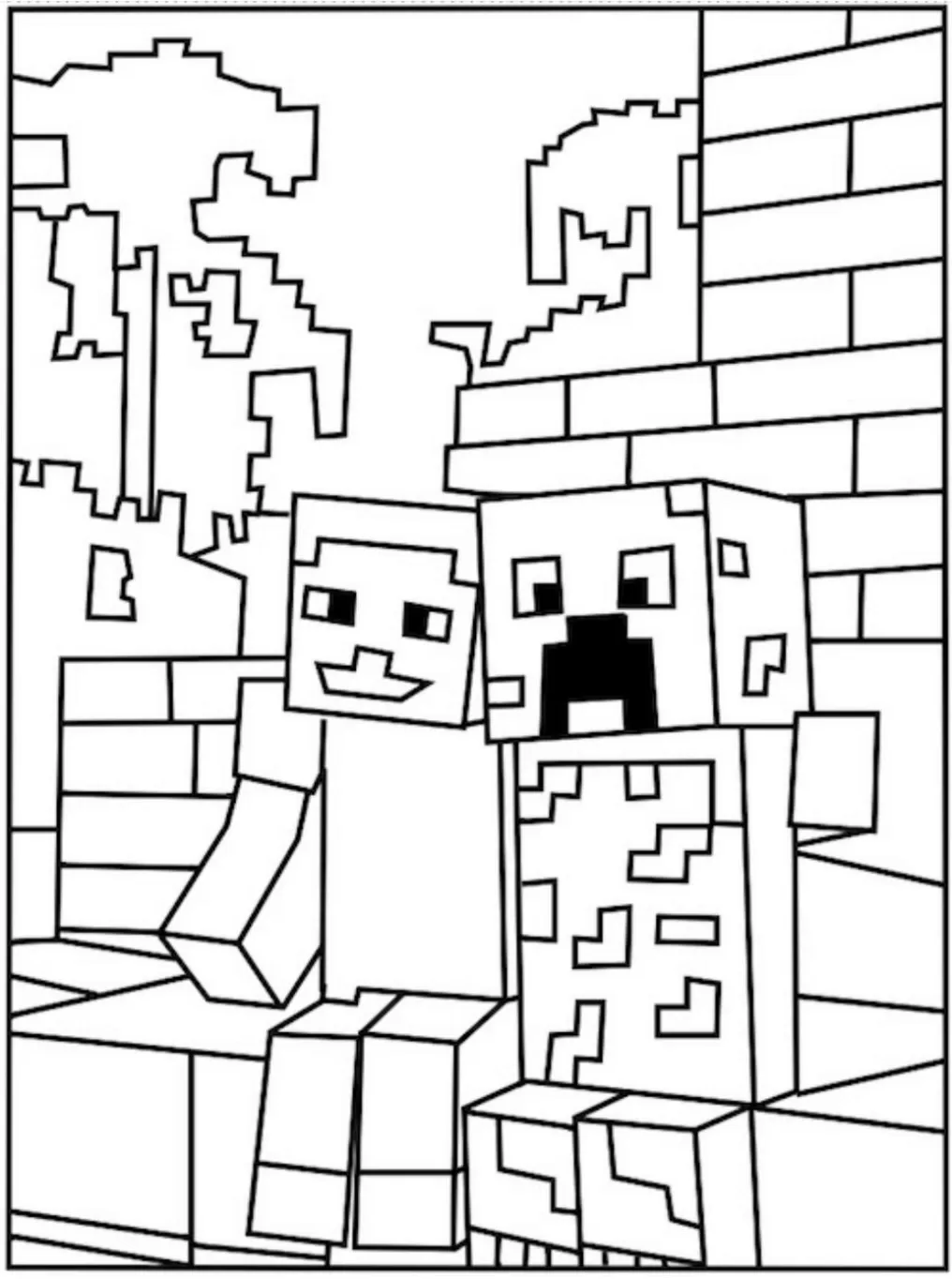 Minecraft para colorir e imprimir